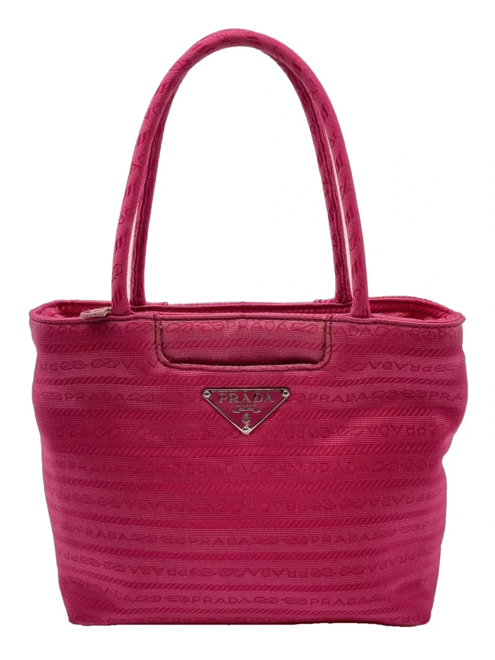 Prada Fuchsia Mini Nylon Logo Tote bag - Picture 2 of 12